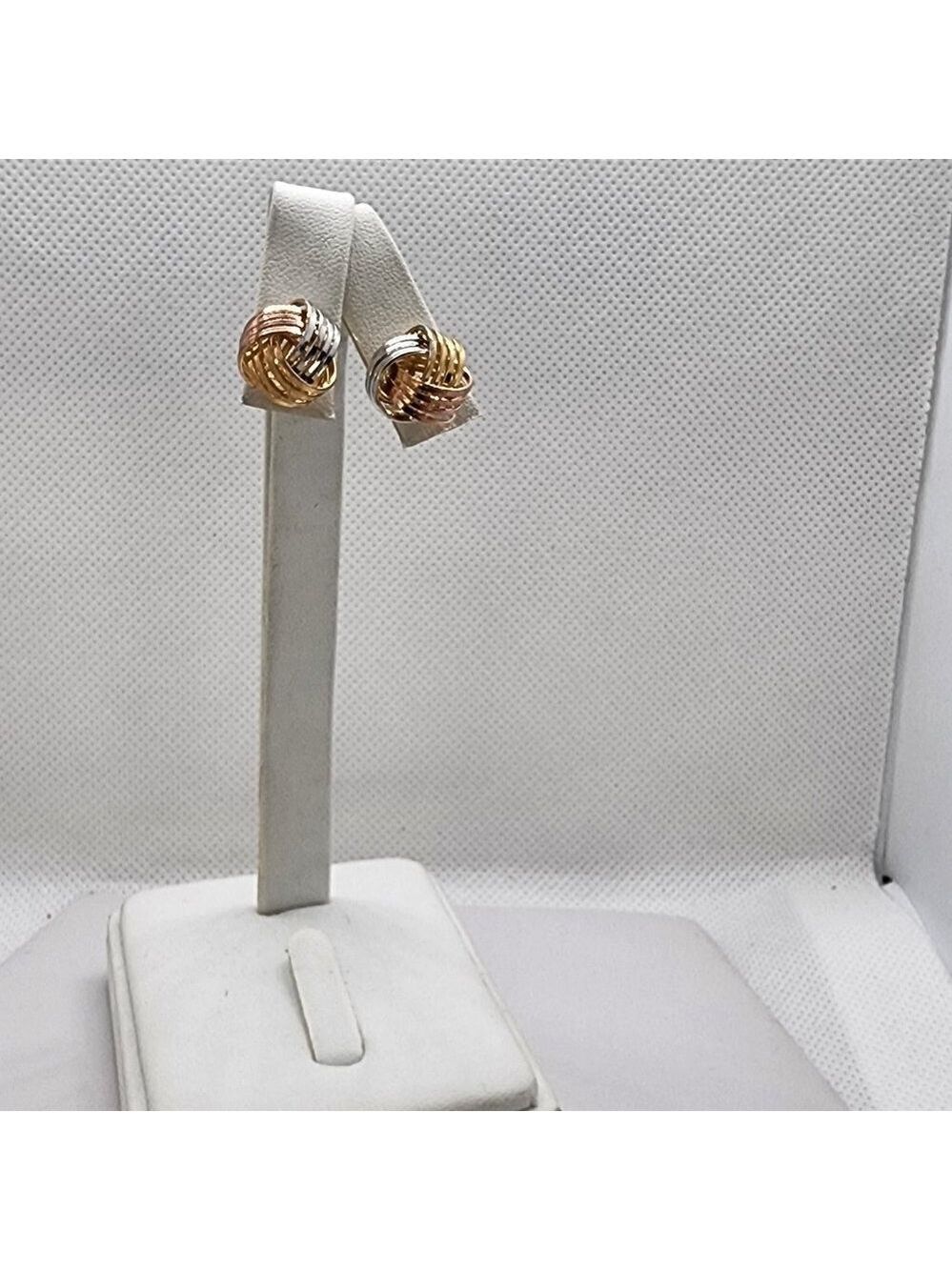 Brand New Brazilian 18k Gold Filled Love Knot Tri Color Earring - Picture 2 of 6